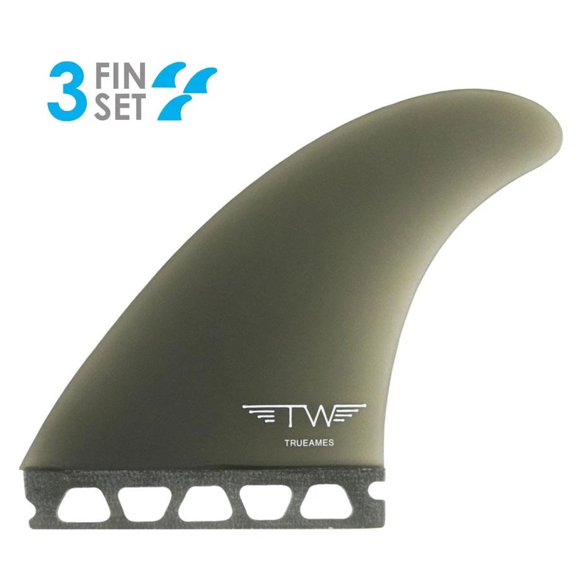 True Ames Tyler Warren Futures Tri Surfboard Fins - Medium/Smoke