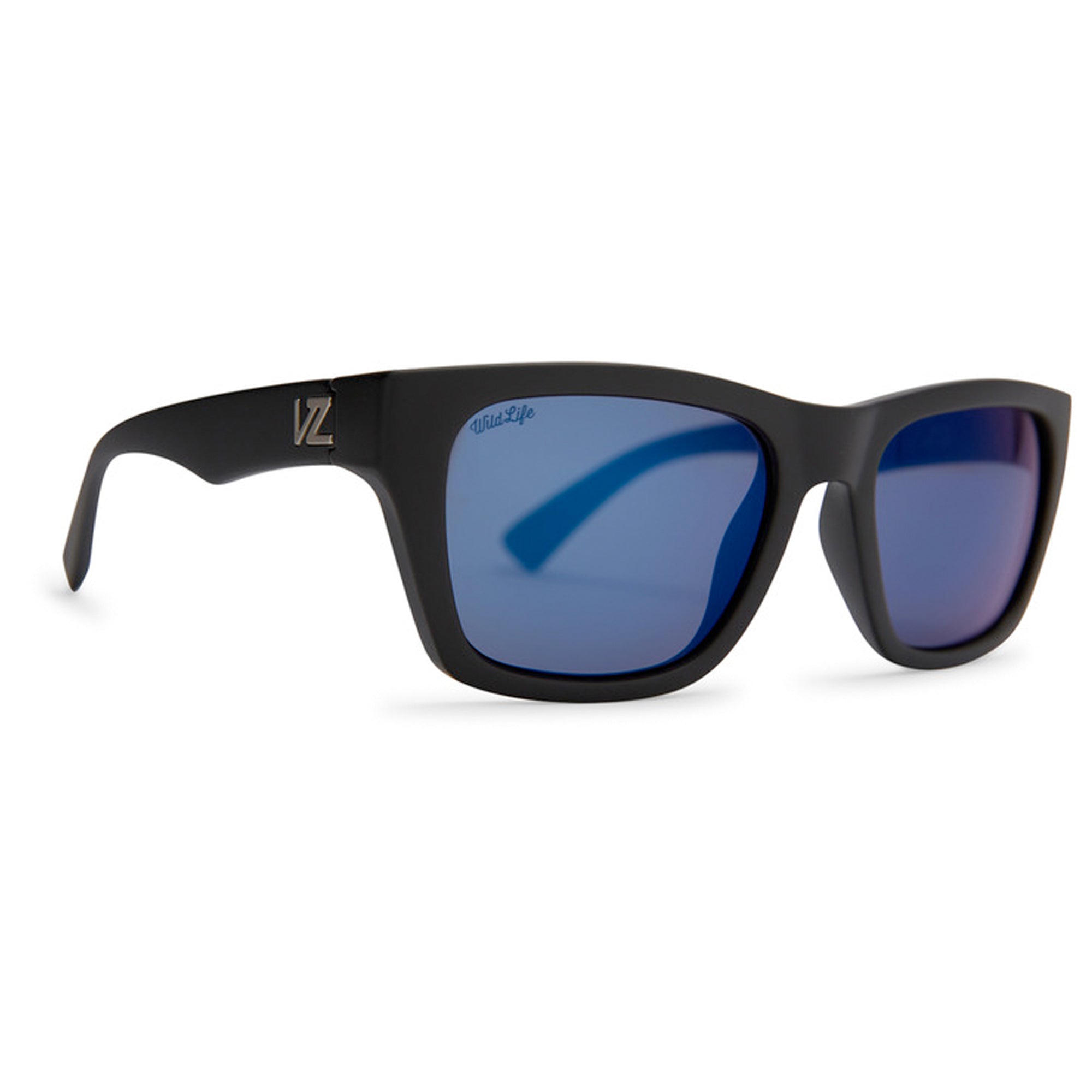 VonZipper Mode Men's Sunglasses - Black Satin/Blue Flash Polarized