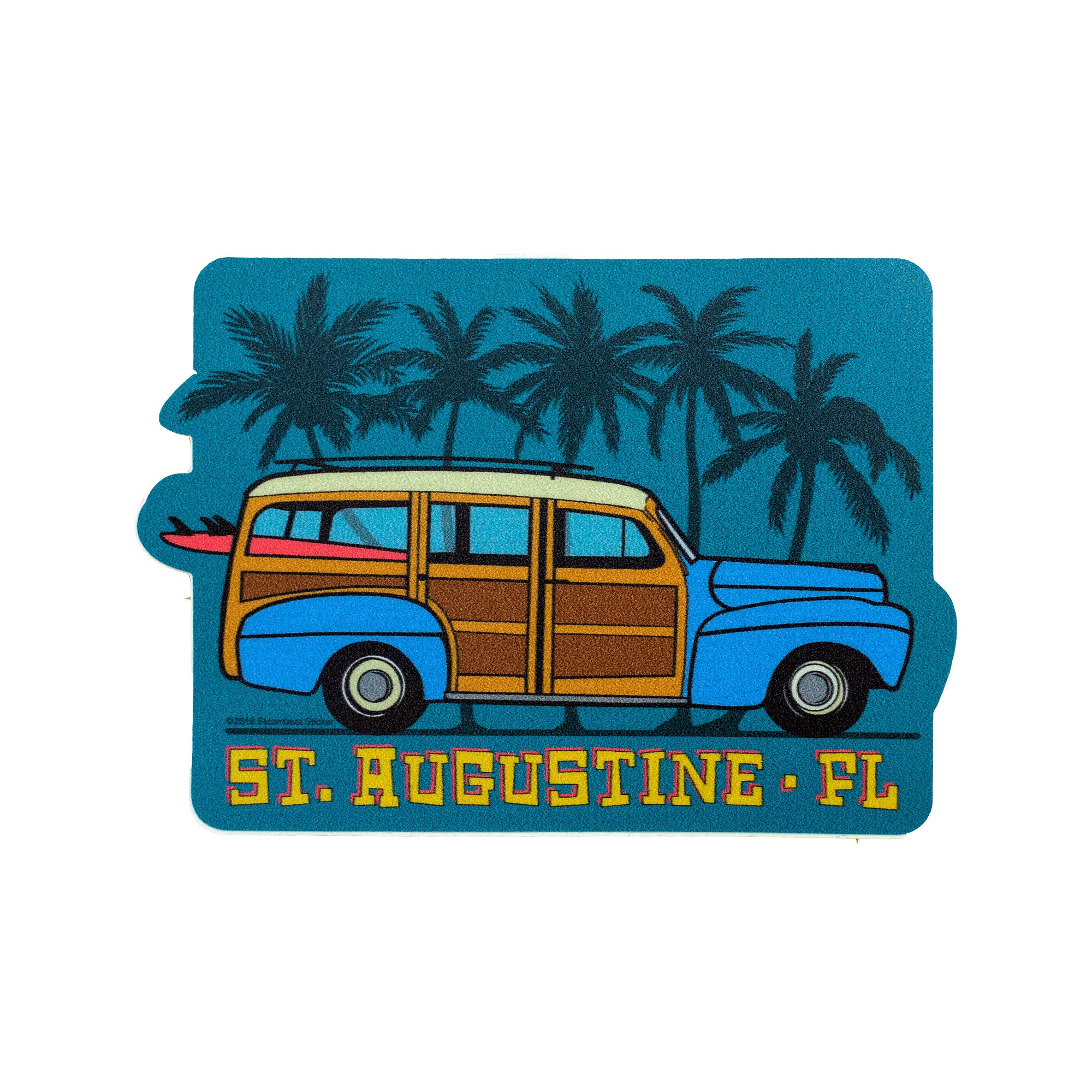 Surf Station Graphic Woody Van Sticker