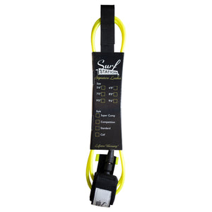 Surf Station Signature Series 6' Surfboard Leash - Yellow