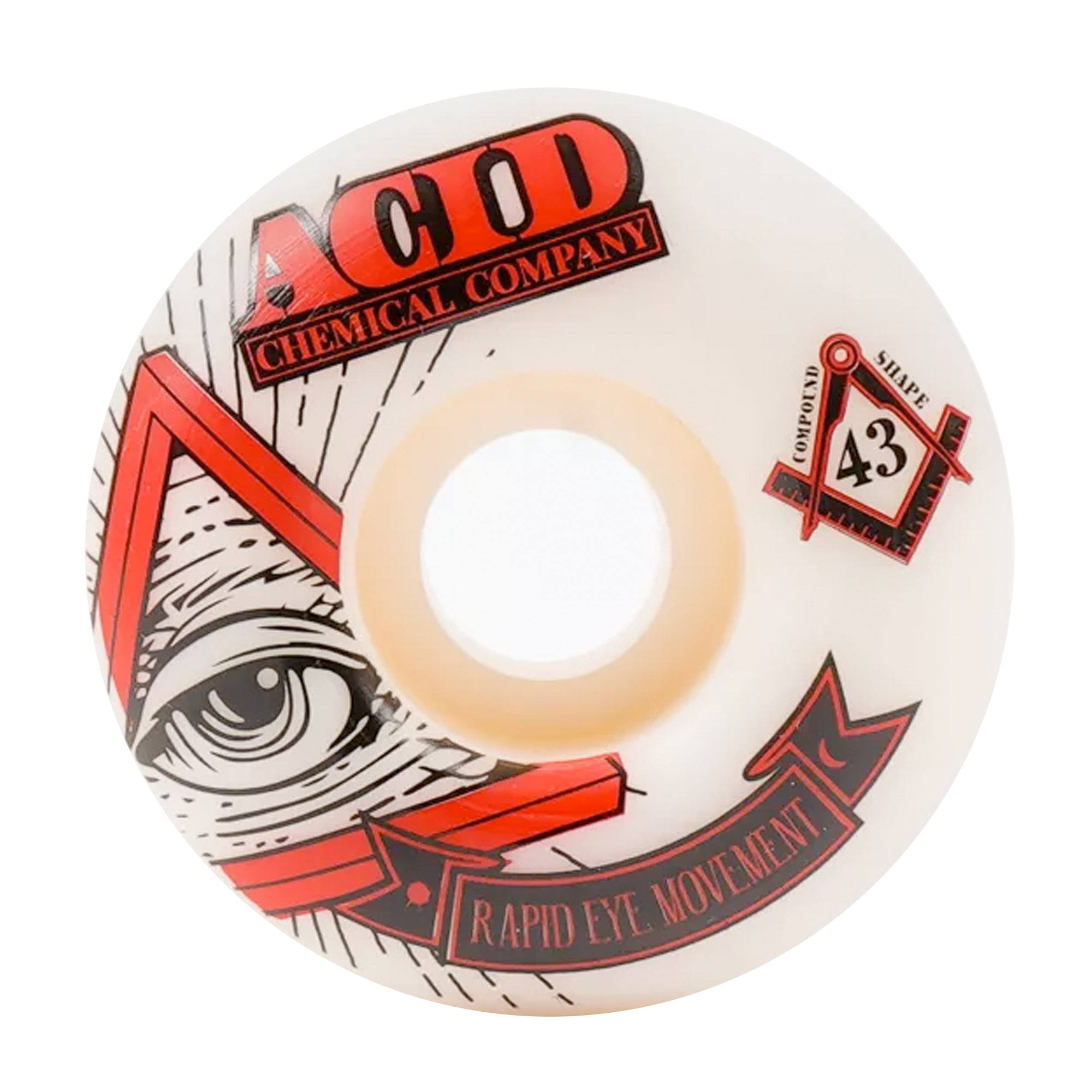 Acid REM Pyramid 53mm 99a Skateboard Wheels - Red