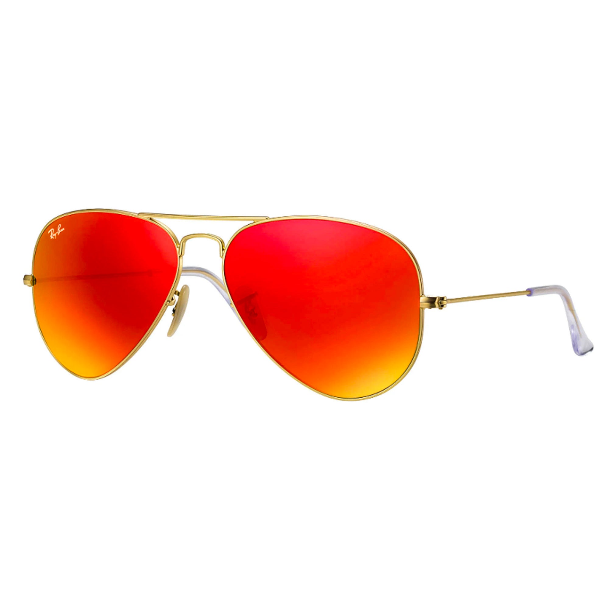 Ray-Ban Aviator Large Women's Sunglasses - Matte Gold/Red Mirror