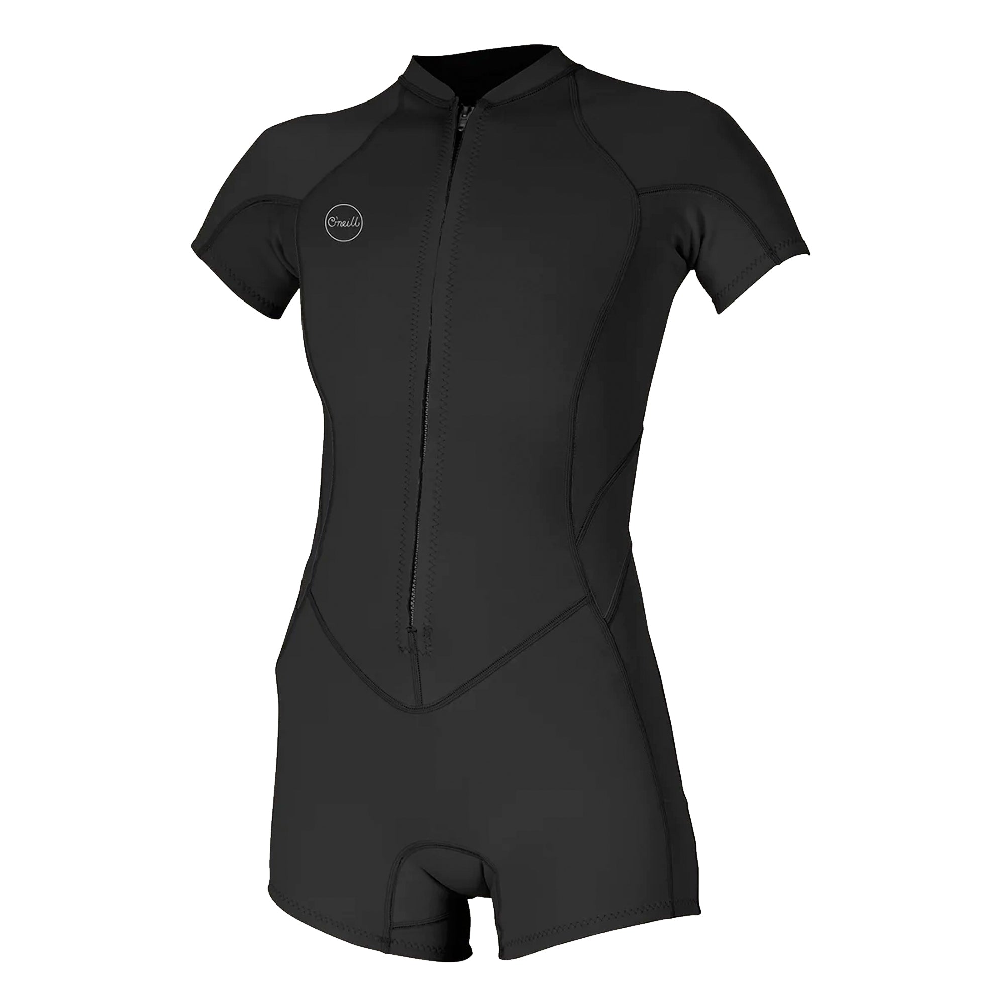 O'Neill Bahia Women's 2/1mm Front Zip S/S Women's Springsuit Wetsuit - Black