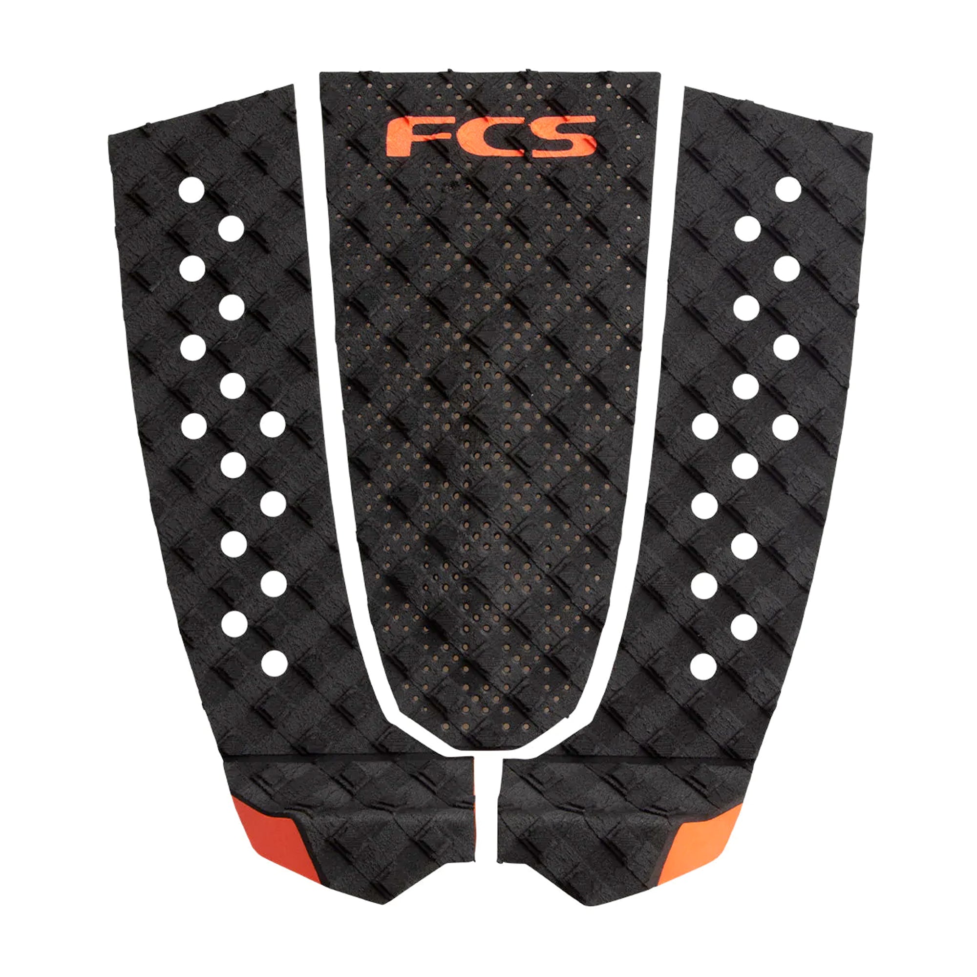 FCS T-3 Essential Series Flat Traction Pad - Black/Fire