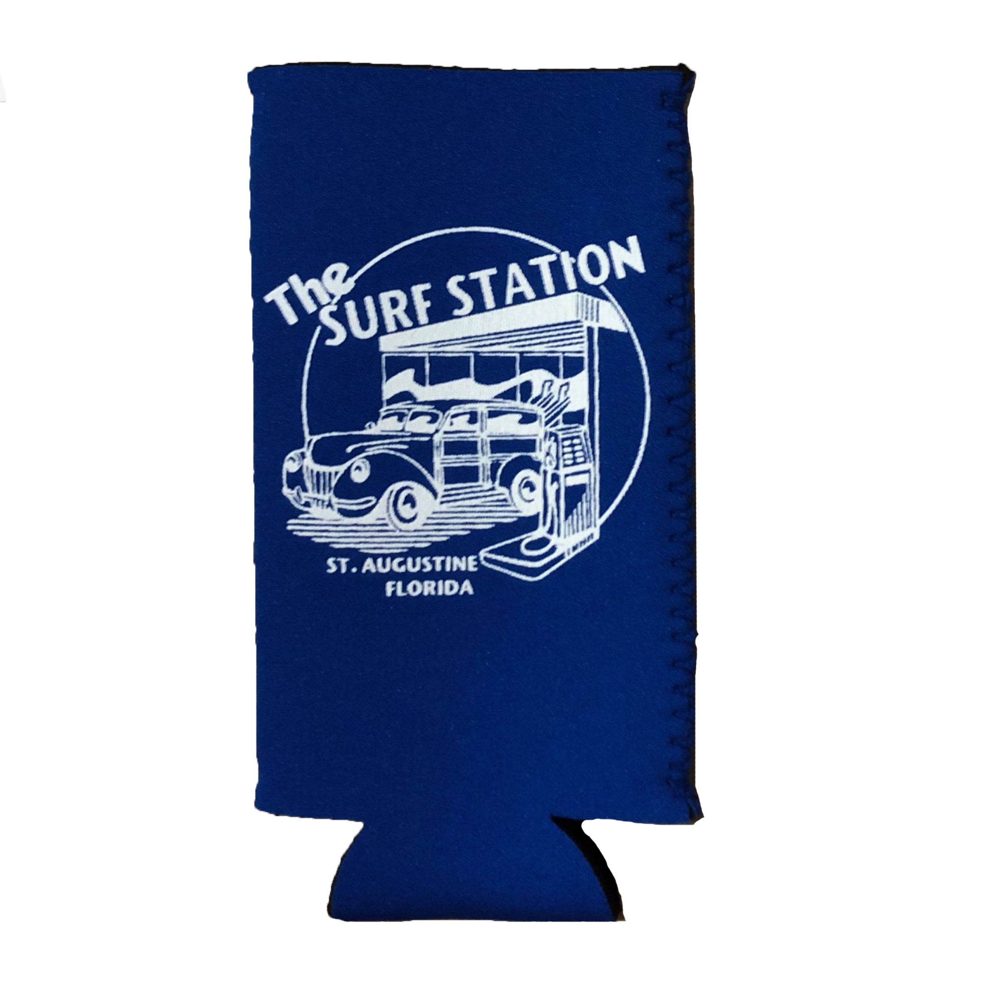 Surf Station Neoprene Slim Can Koozie - Blue