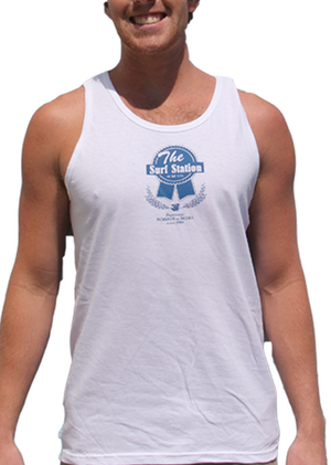 Surf Station Pabst Surf Co Men's Tank - White