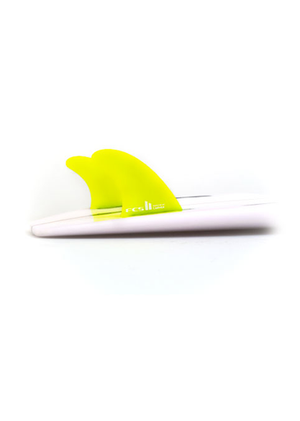 FCS II Carver Neo Glass Quad Rear Twin Surfboard Fins - Small/Yellow