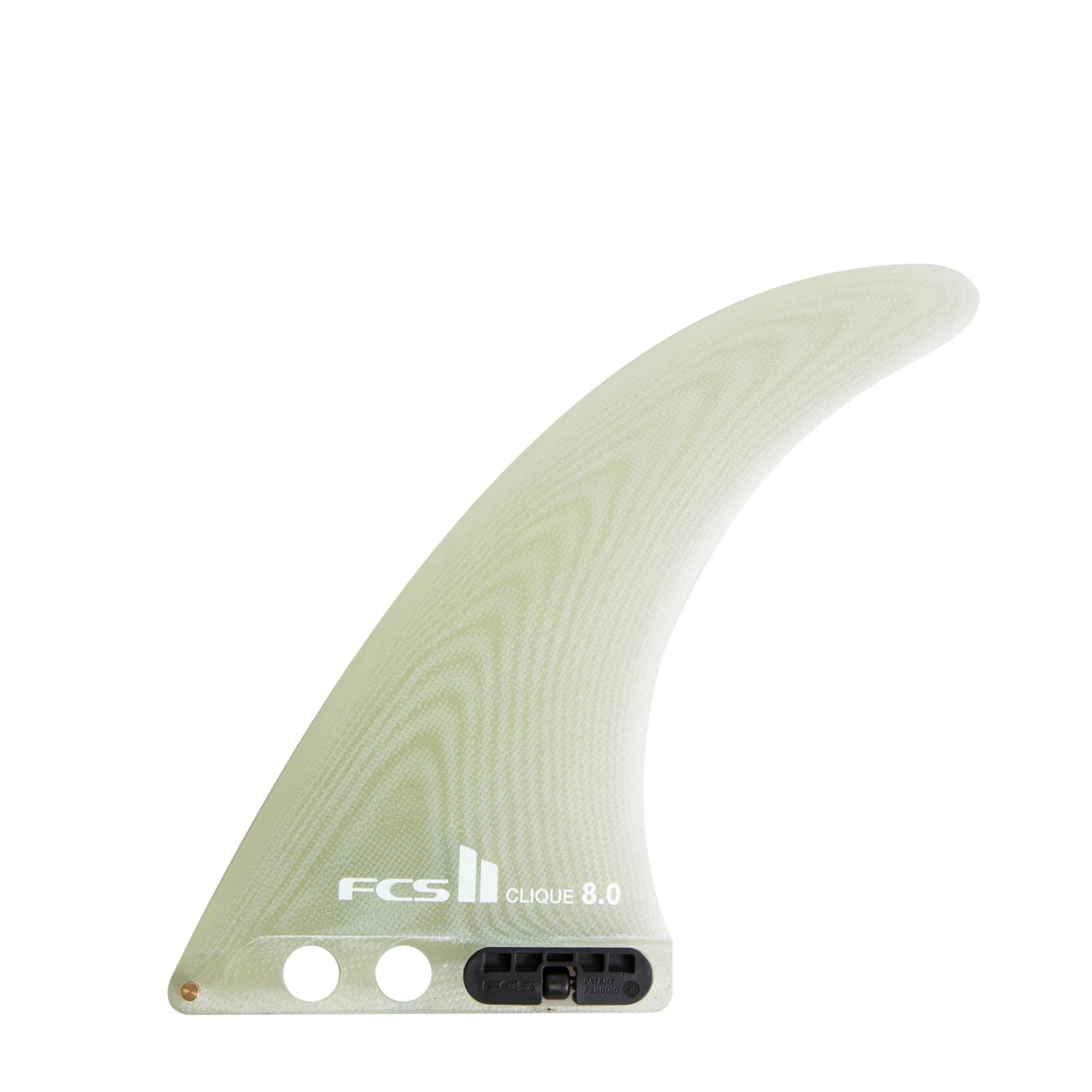 FCS II Clique Performance Glass 8" Longboard Fin - Clear