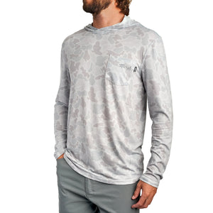 Marsh Wear Millard Pamlico Hooded Men's L/S T-Shirt - Grey Camo