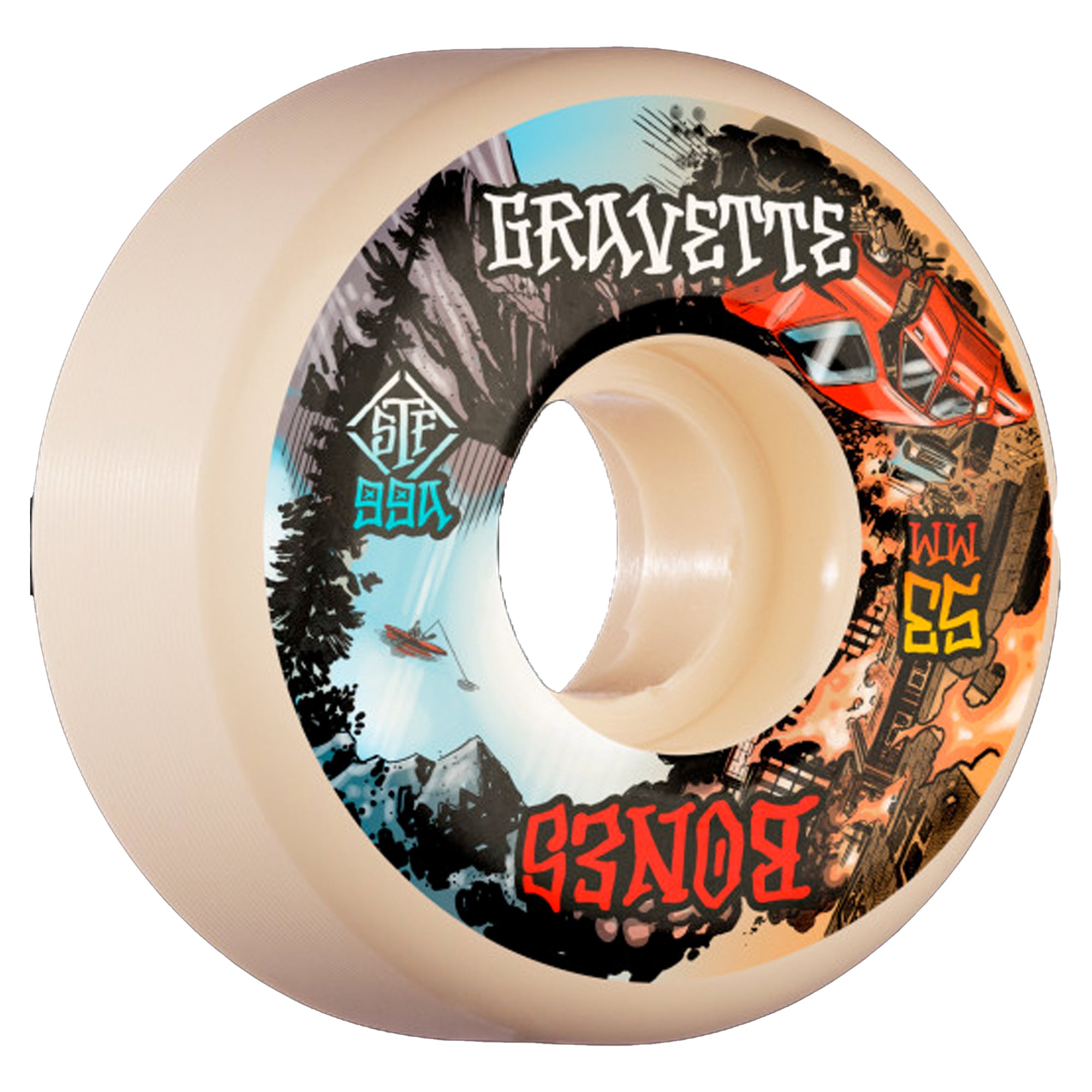 Bones Gravette Heaven & Hell 52mm 99a Skateboard Wheels - Multi