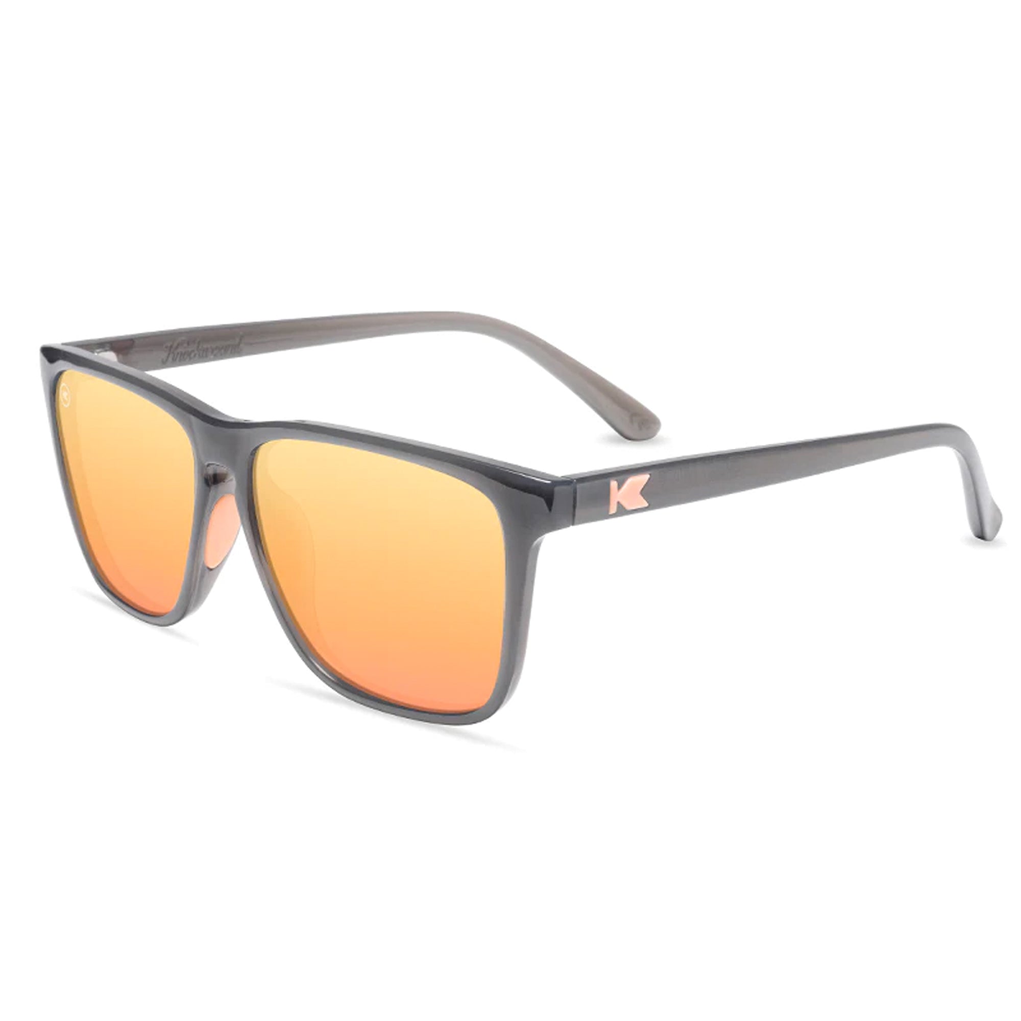 Knockaround Fast Lanes Sport Men's Sunglasses - Jelly Grey/Peach Polarized