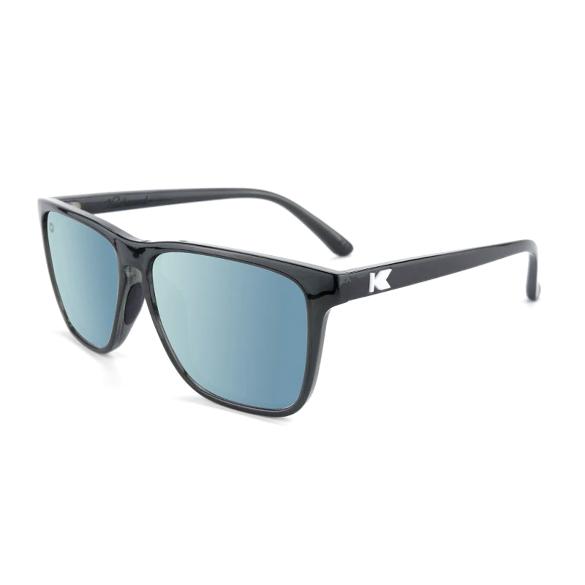 Knockaround Fast Lanes Sport Men's Sunglasses - Jelly Black/Sky Blue Polarized