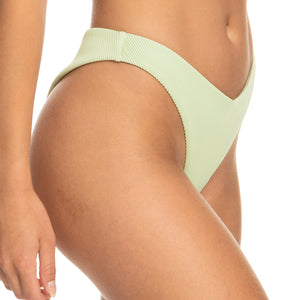 Roxy Rib Love Cheeky Women's High Leg Bikini Bottoms - Green