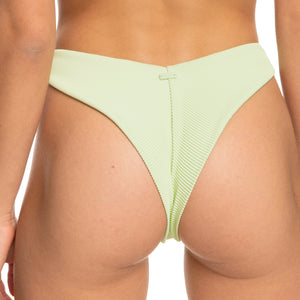 Roxy Rib Love Cheeky Women's High Leg Bikini Bottoms - Green