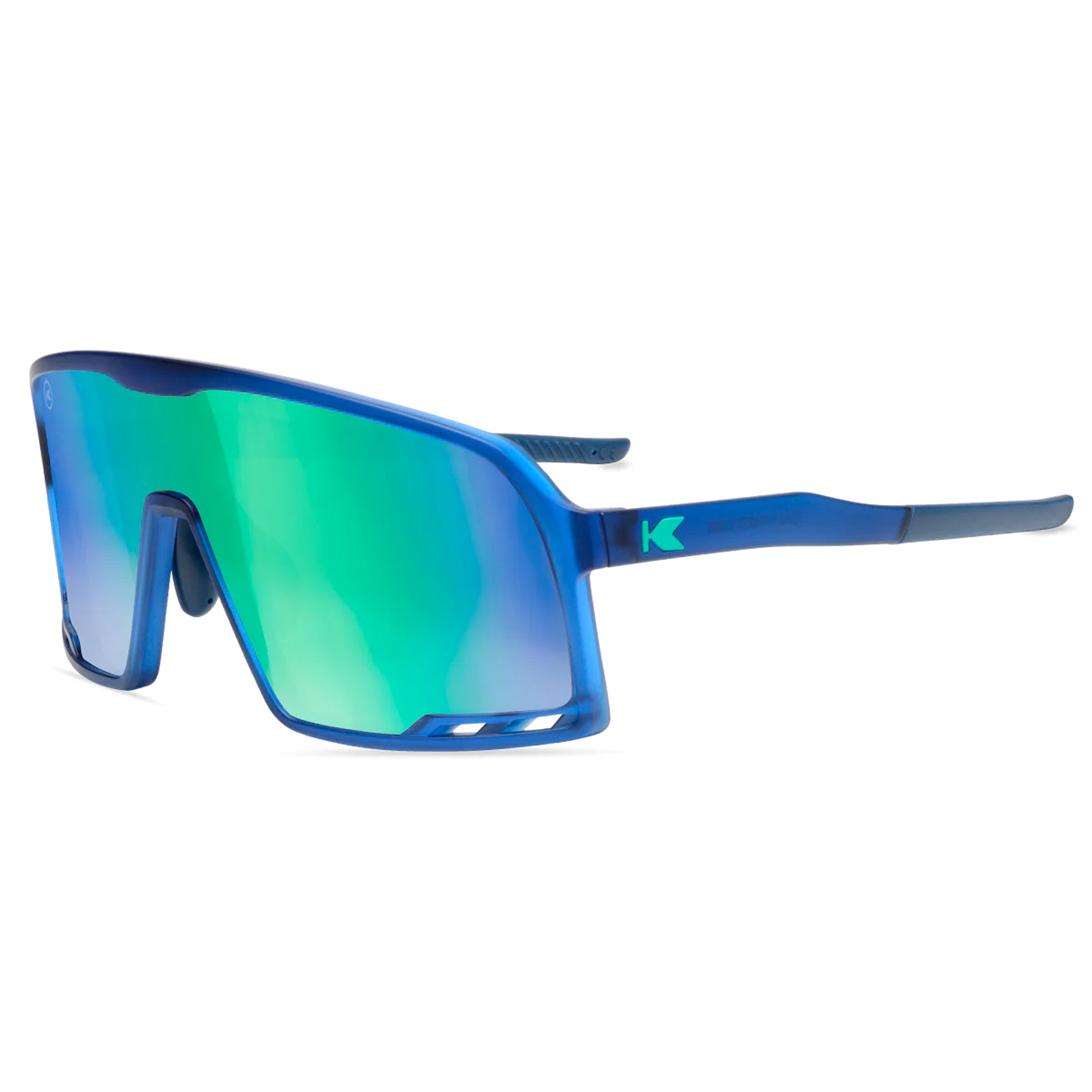 Knockaround Campeones Men's Sunglasses - Rubberized Navy/Mint Polarized