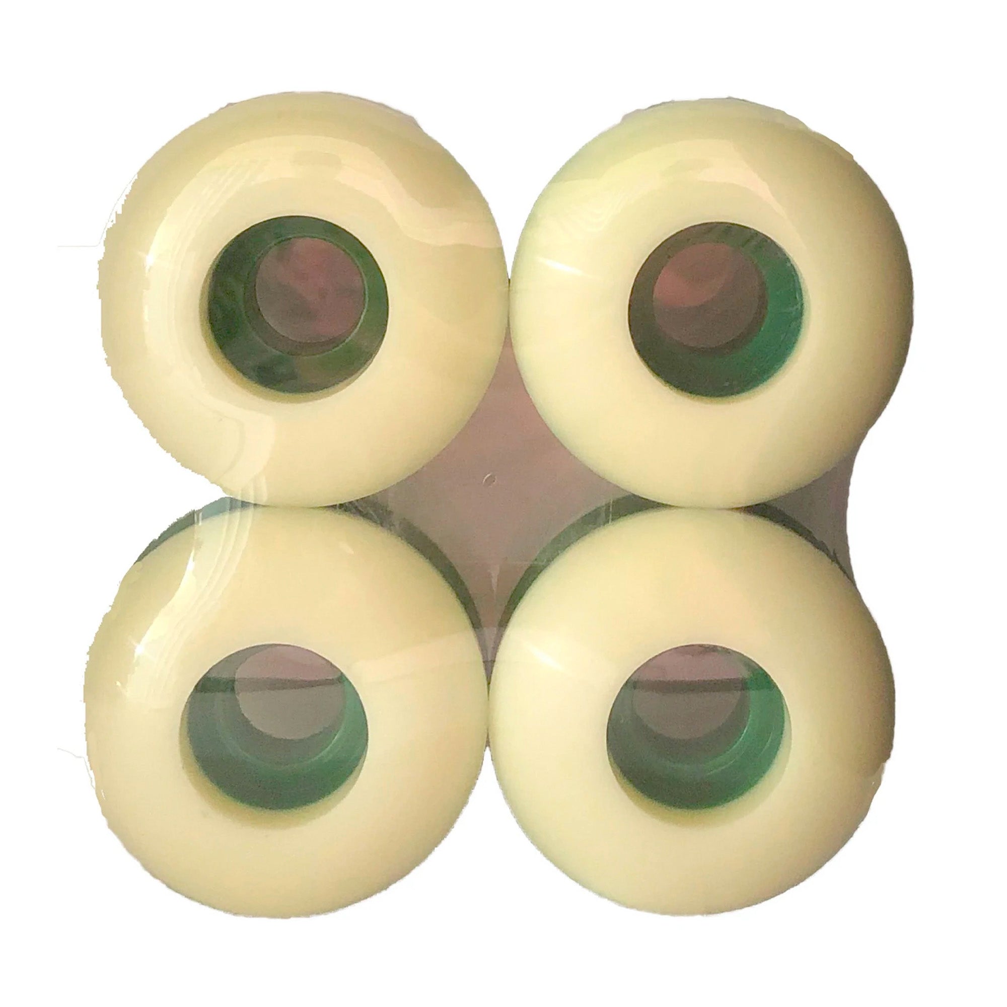 No Name 50mm Skateboard Wheels - White/Green