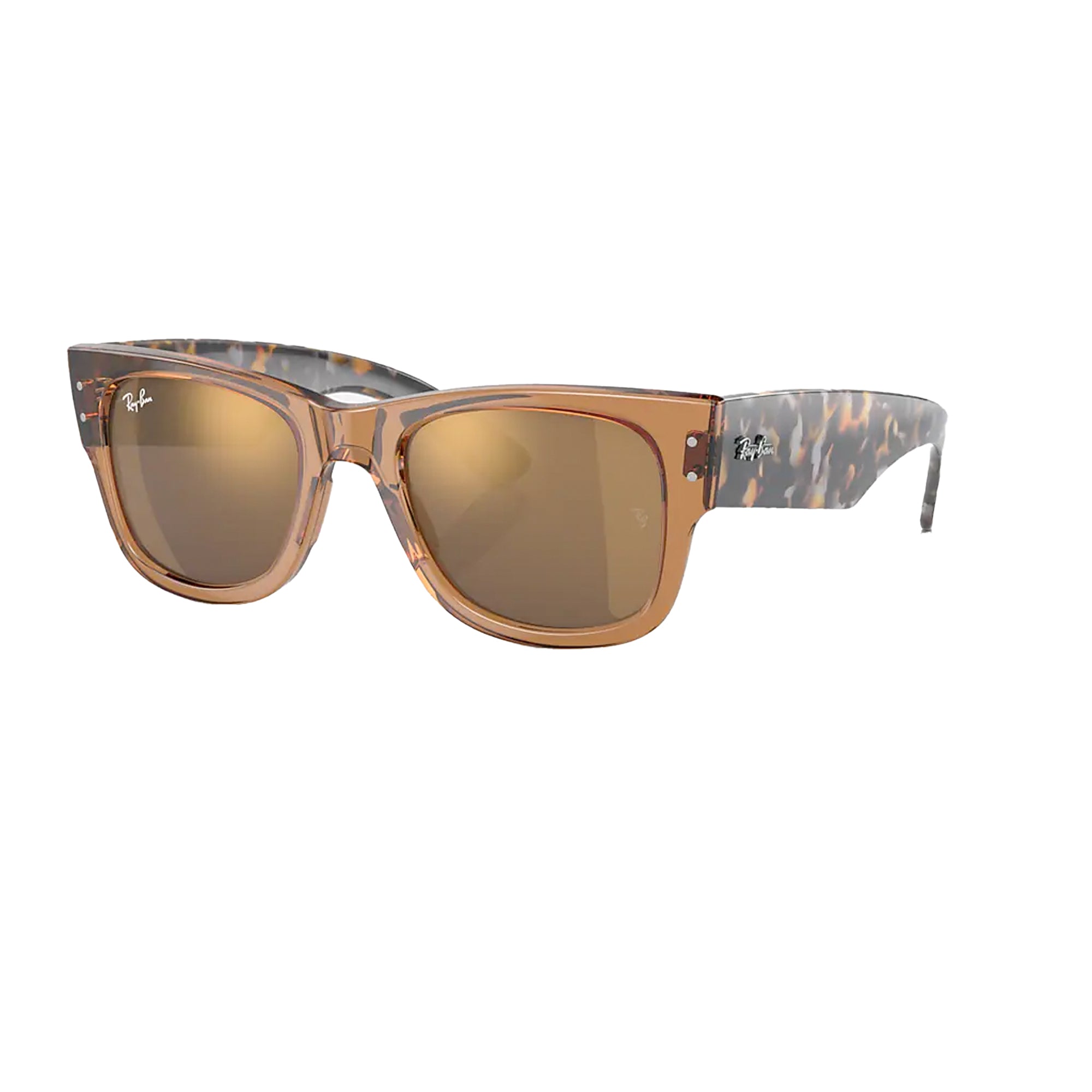 Ray Ban Mega Wayfarer Men's Sunglasses - Transparent Brown/Light Brown Mirror