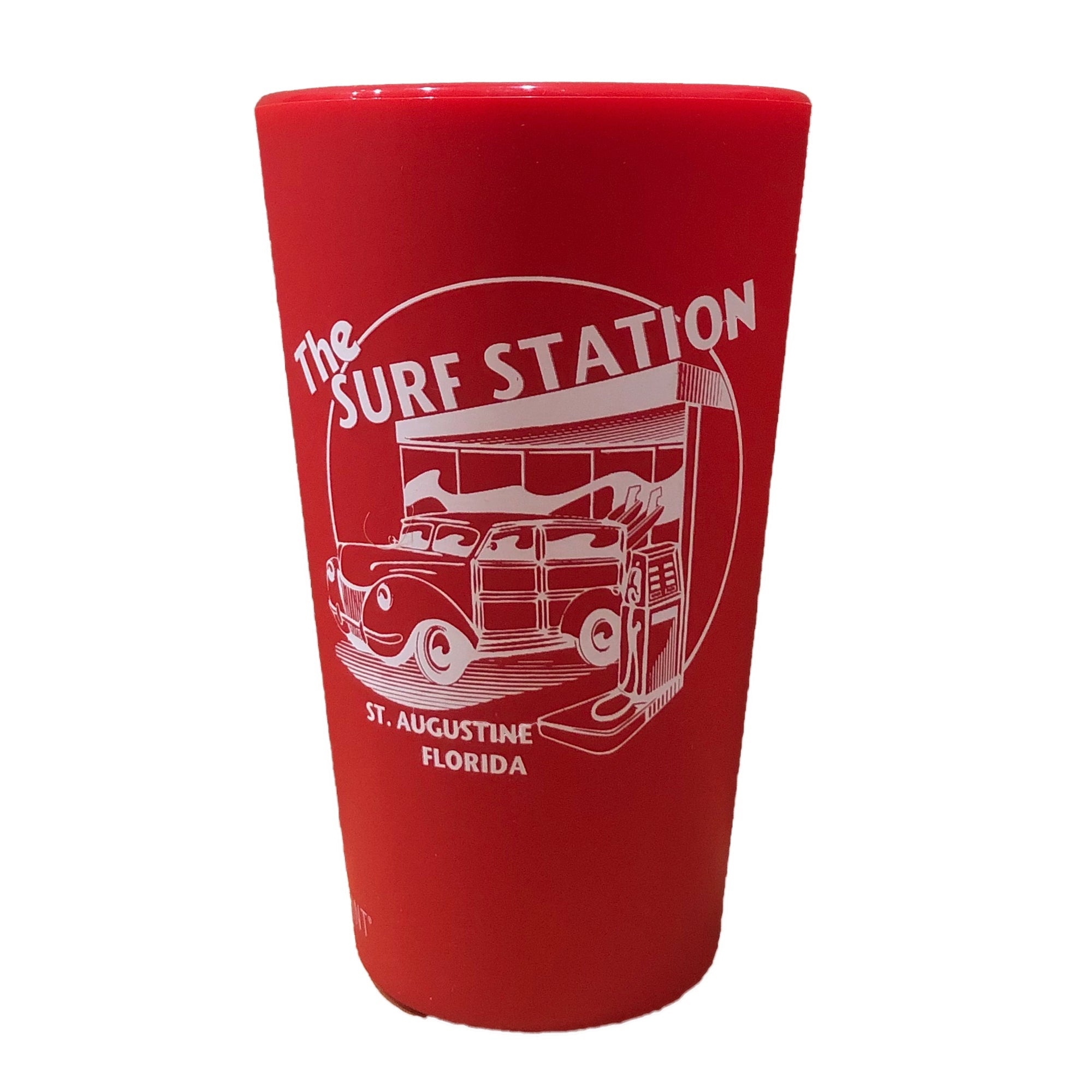 Surf Station Silipint Woody 16oz Pint Cup - Red