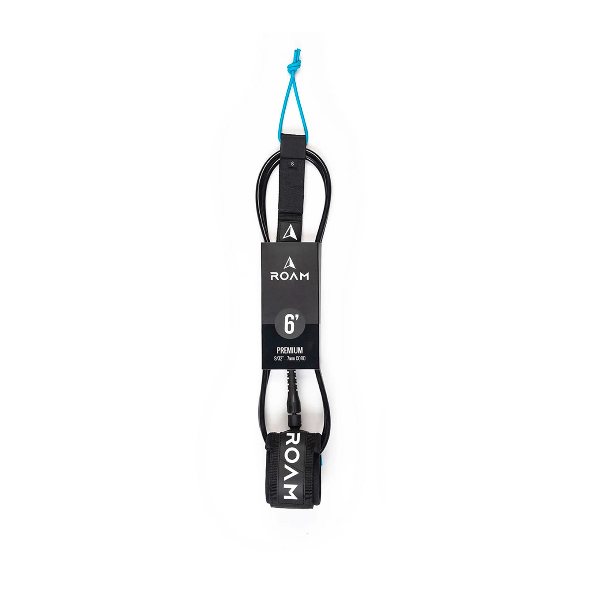 Roam 6' Premium Surfboard Leash - Black