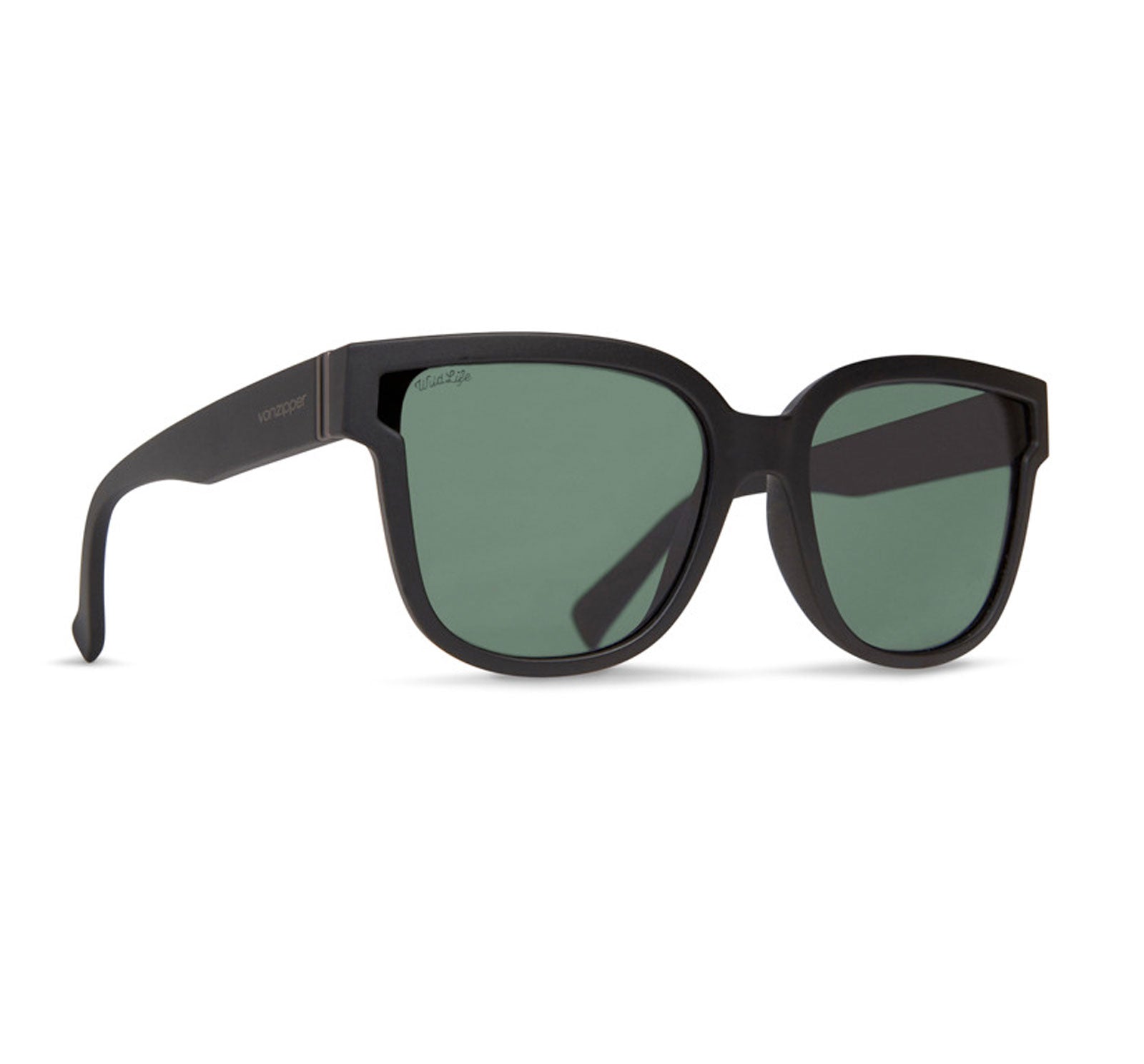 VonZipper Stranz Women's Sunglasses - Black Satin/Vintage Grey Polarized