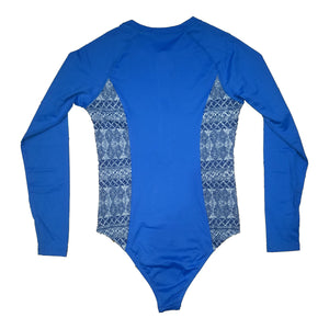 Surf Station Amalfi Women's One Piece L/S Rashguard - Blue